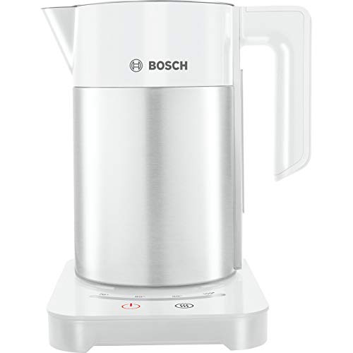 Bosch Sky TWK7201GB - Hervidor de agua con selector de temperatura, color blanco y plateado