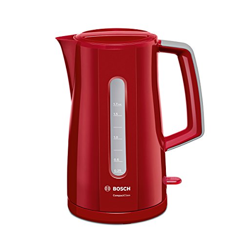 Bosch CompactClass TWK3A014, Hervidor de Agua, 2400 W, 1,7 litros, Color Rojo
