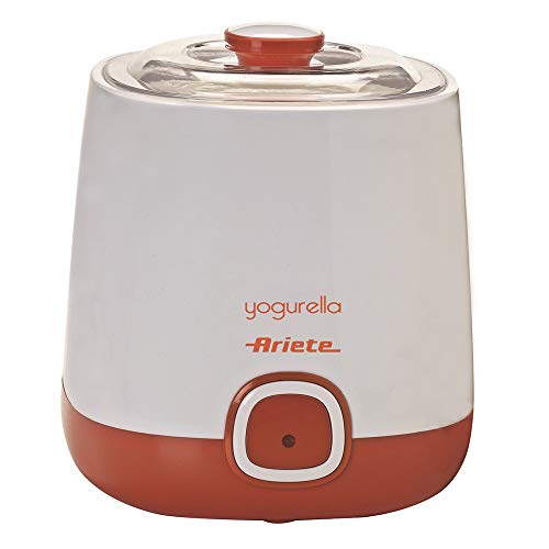 Ariete 621 Yogurtera, Capacidad 1 litro, 20 W, 12 Horas preparación, Tapa Doble, diseño Compacto Apto lavavajillas,...